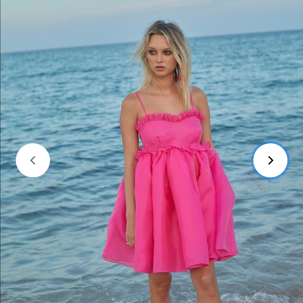 Selkie Hot Pink Mini Balloon Dress